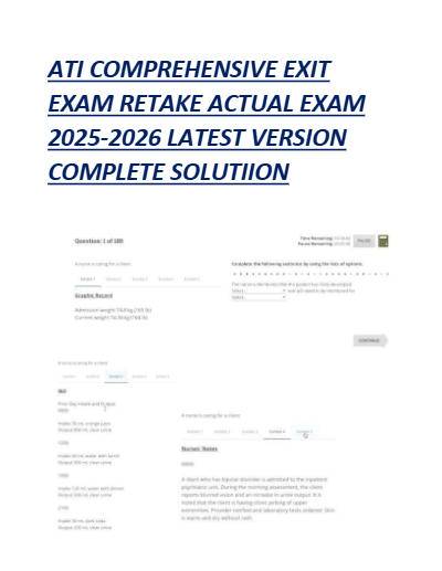 Ati comprehensive exit exam 2025 retake actual exam 2025 2026 latest version - Document Preview