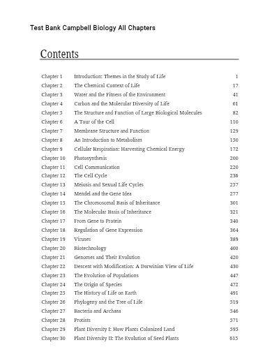 Complete Test Bank Campbell Biology in Focus 3rd Edition Urry Questions & Answers with rationales (Chapter 1-43) - Study Document Thumbnail