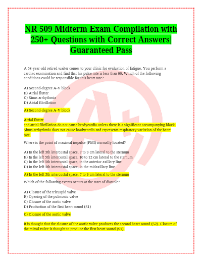 NR 509 – Midterm Exam Questions & Correct Answers | Chamberlain University | 2025 | Complete Exam - Study Document Thumbnail