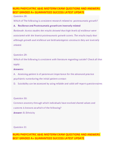 NRNP 6645 Midterm Exam - Study Document Thumbnail