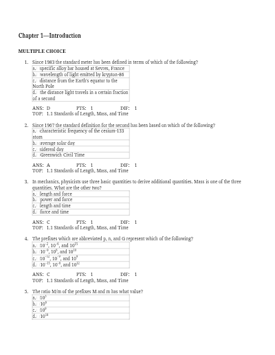 Test Bank - College Physics 11th Edition SERWAY, VUILLE - Study Document Thumbnail