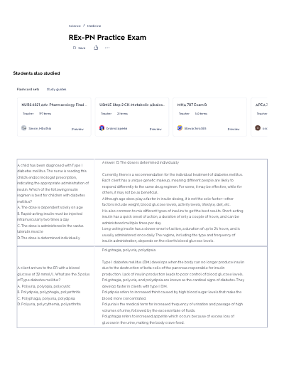 REx-PN Practice Exam: Questions With Verified Solutions - Study Document Thumbnail